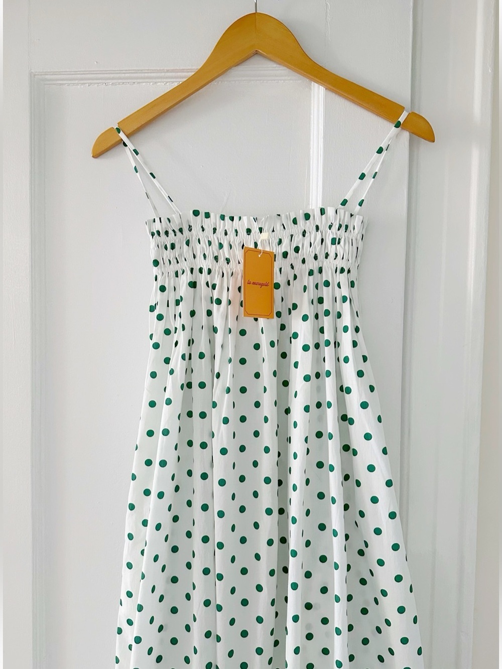 La Maregold Sammy Midi Dress Emerald Polka Dot
